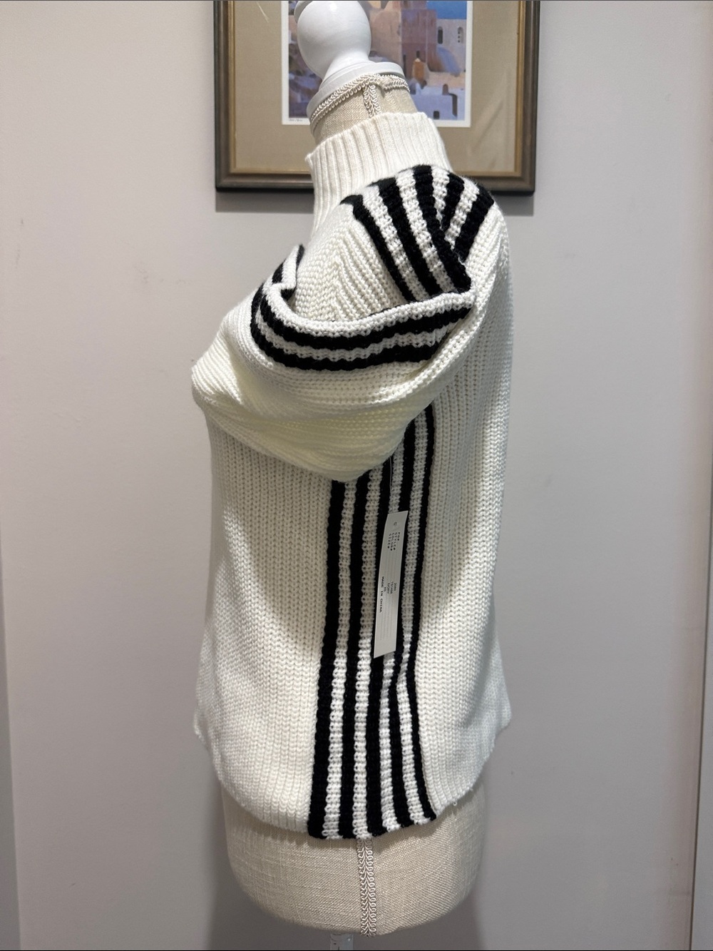 NWT Theo & Spence Striped Mock Neck Sweater - Picture 4 of 5